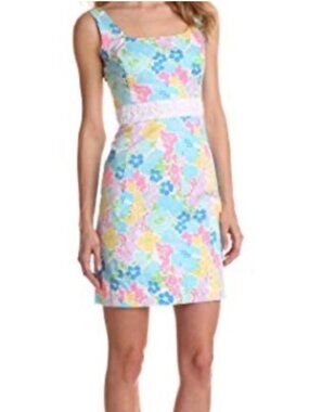 LILLY PULITZER Serena Spring Fling Floral Pastel Sheath Dress 4